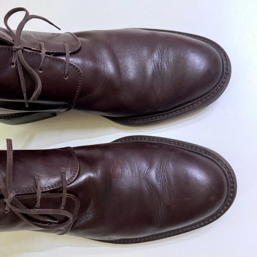 Tod\'s Chukka Boots Size 11.5 Dark Brown Leather Lace Up Italian Ankle Boots Men Tod main image 2